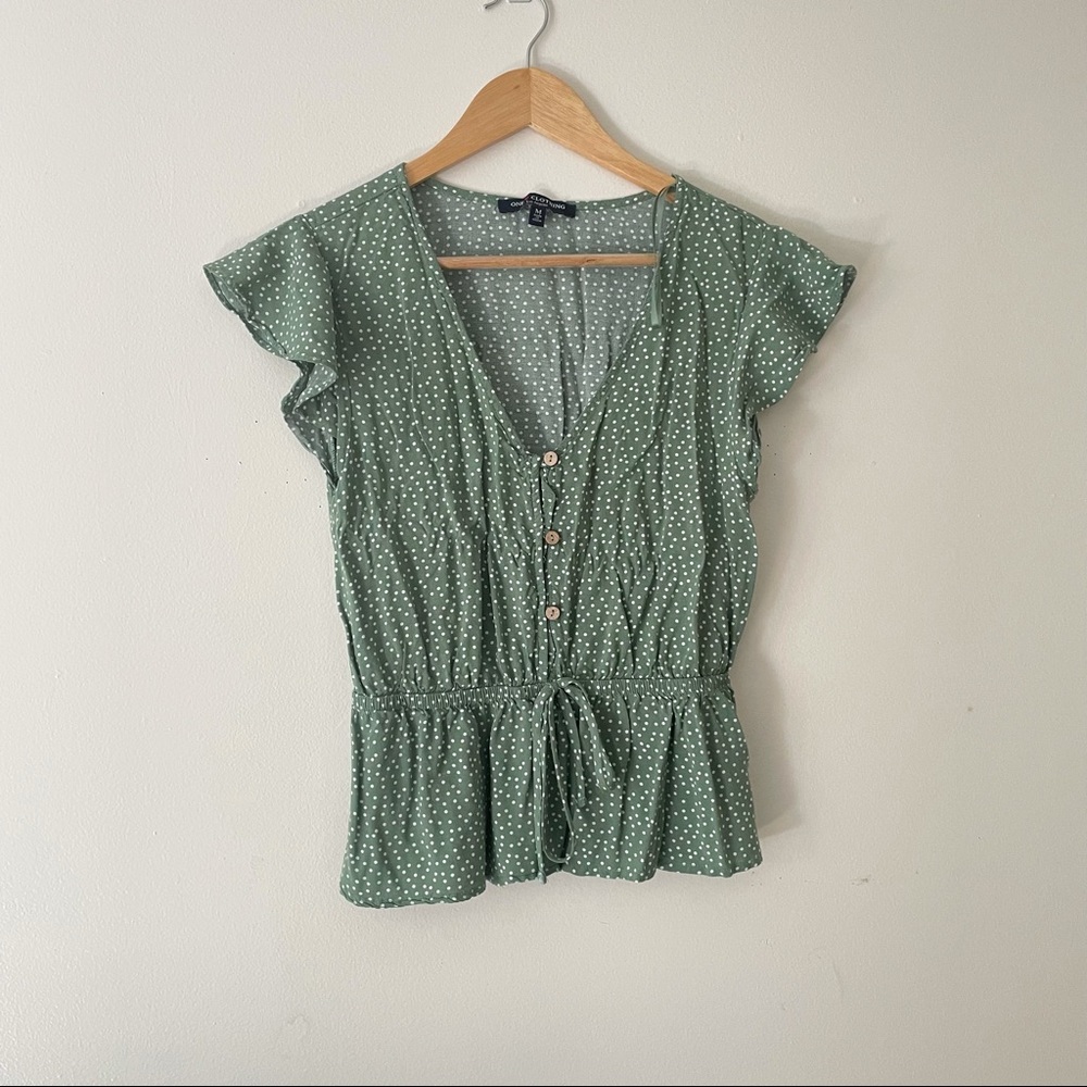 One Clothing Polka Dot Peplum Top